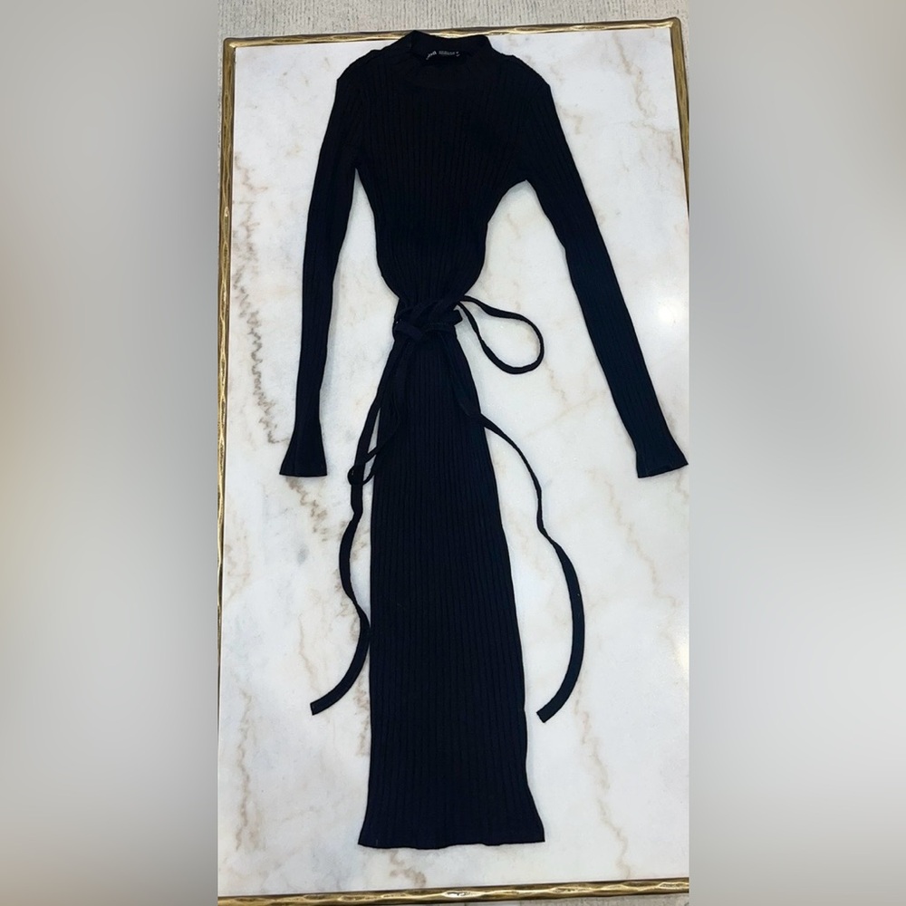 Zara long sweater dress with open back